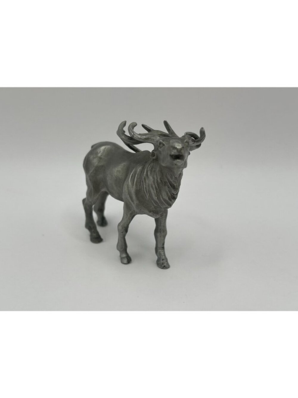 Vintage Pewter Elk Deer Buck Figurine Wildlife Cabin Lodge Decor Collectible - Picture 3 of 16